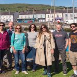 International travel journalists at the harbour in Carnlough – aka Braavos in Game of Thrones.